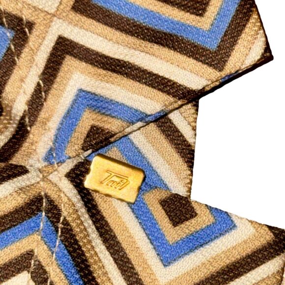 Tail Performance Shirt Size L Brown Blue White Diamond Snap Button S/S Collared - Picture 4 of 7